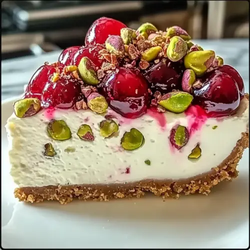 Cherry Pistachio Cheesecake