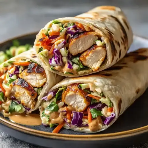 Thai Chicken Wrap with Crunchy Asian Slaw