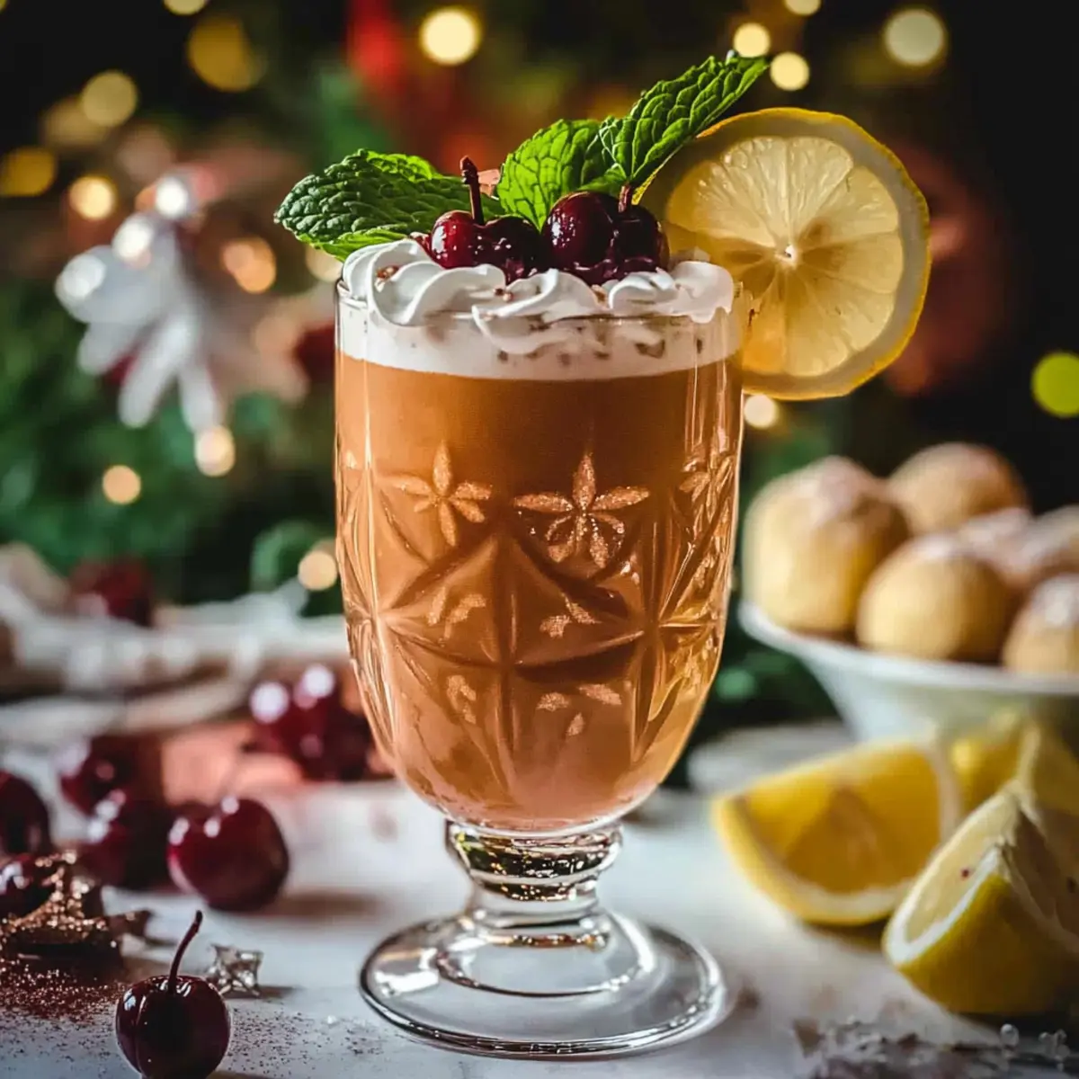Christmas Cherry Fizz Mocktail