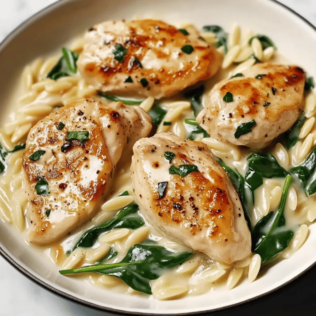 Boursin Orzo with Chicken