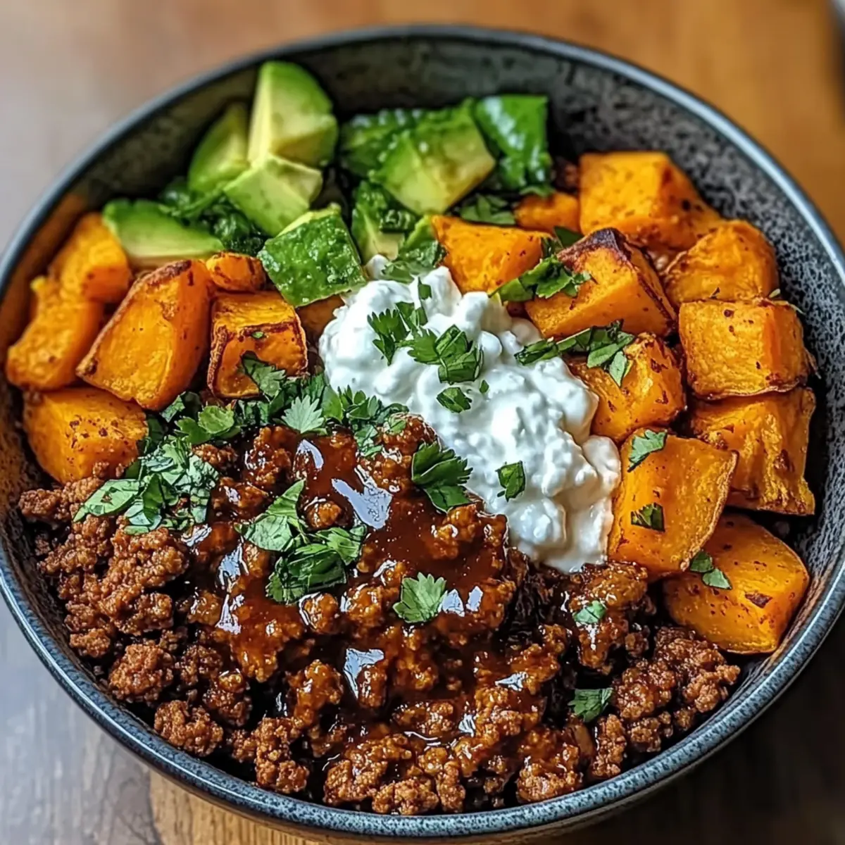 Ground Beef Hot Honey Bowl