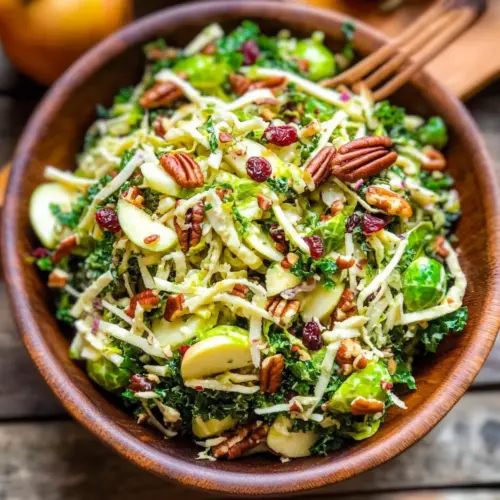 Brussels sprout, kale, apple salad