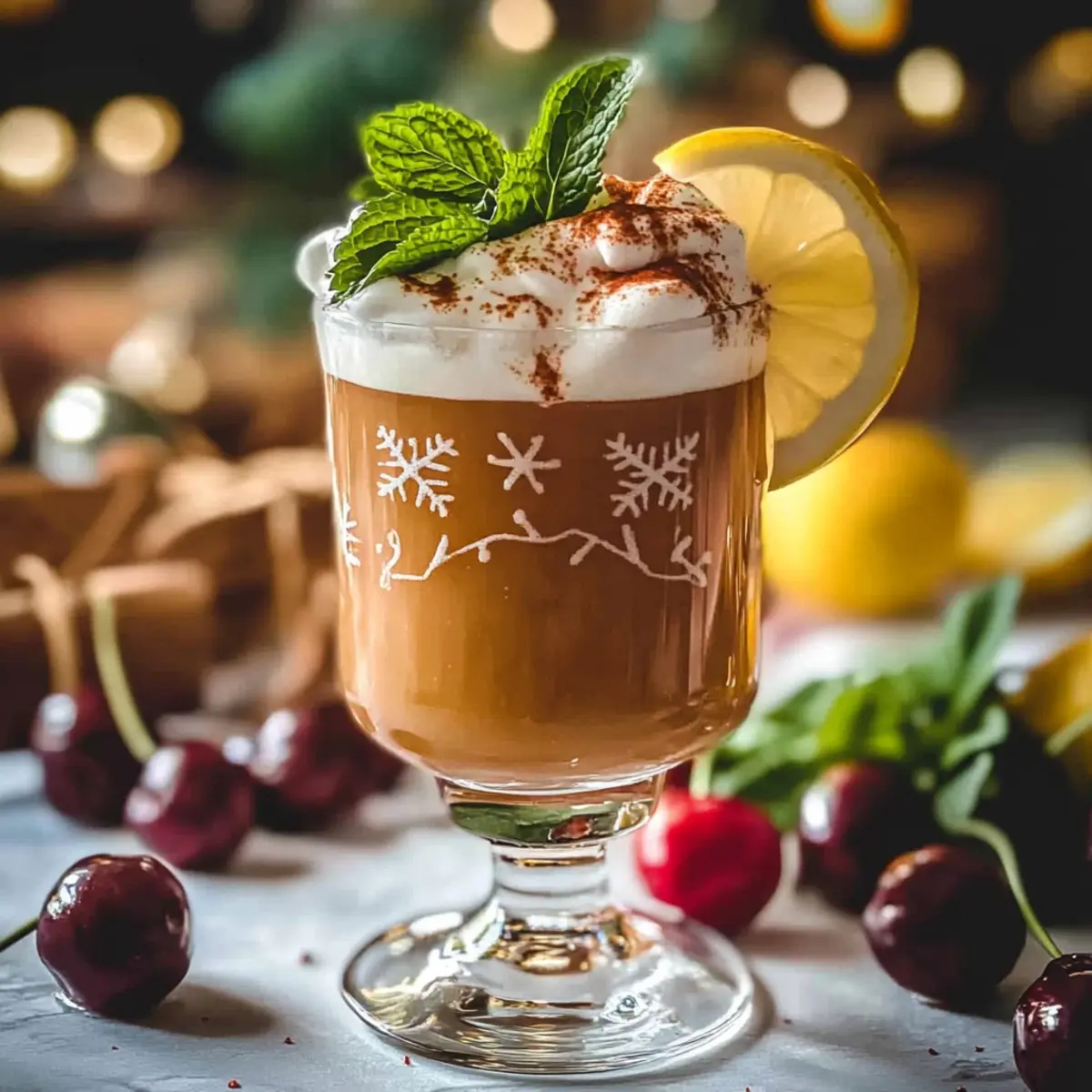 Christmas Cherry Fizz Mocktail