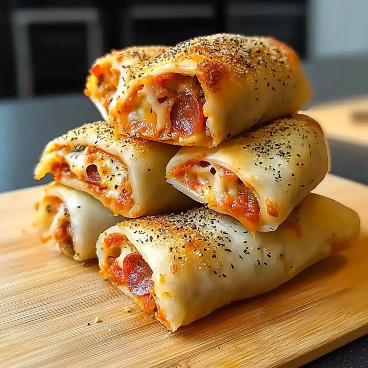 High Protein Pepperoni Pizza Rolls