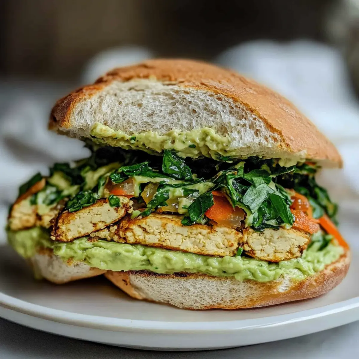Smoky Shredded Tofu Breakfast Sandwich