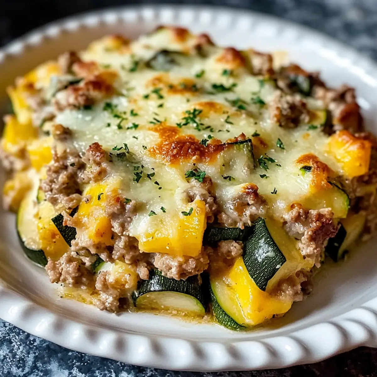 Savory Ground Turkey Zucchini Casserole