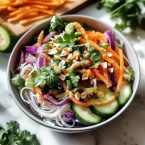 Spring Roll Salad with Peanut Dressing