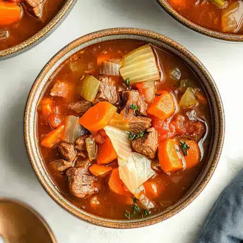 Beef Vegetable Soup with Cabbage