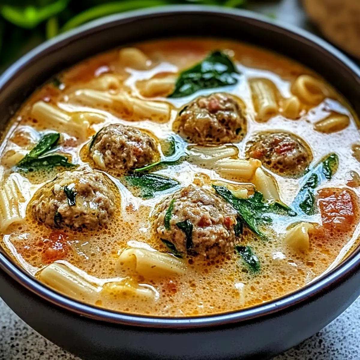 Creamy Italian Meatball Soup