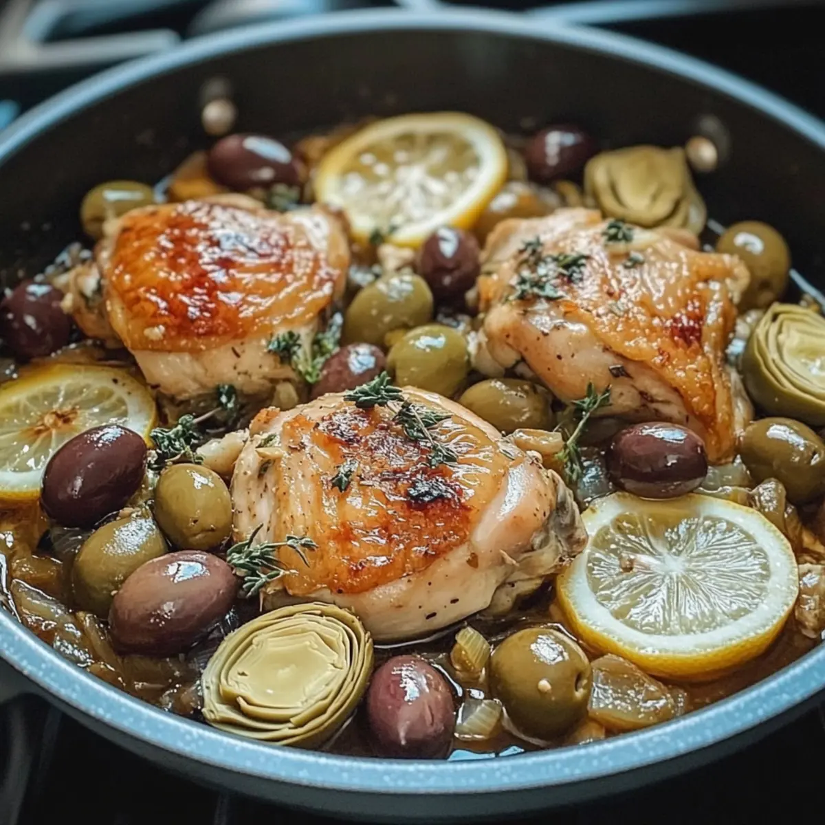 Mediterranean Lemon Chicken with Artichokes & Olives
