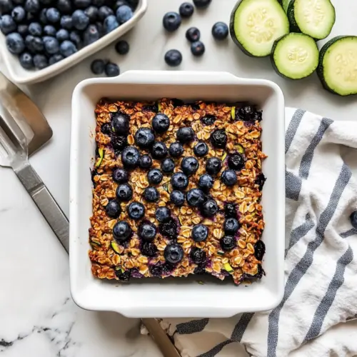Zucchini Blueberry Baked Oatmeal