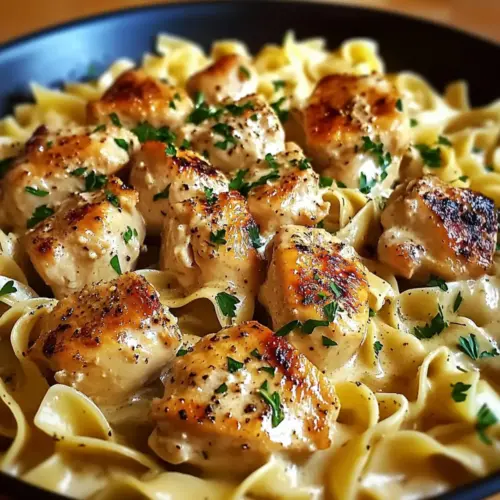 Creamy Garlic Butter Chicken with Egg Noodles