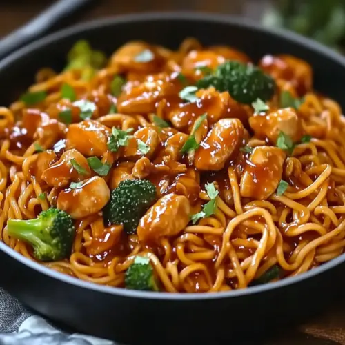 Sticky Garlic Chicken Noodles