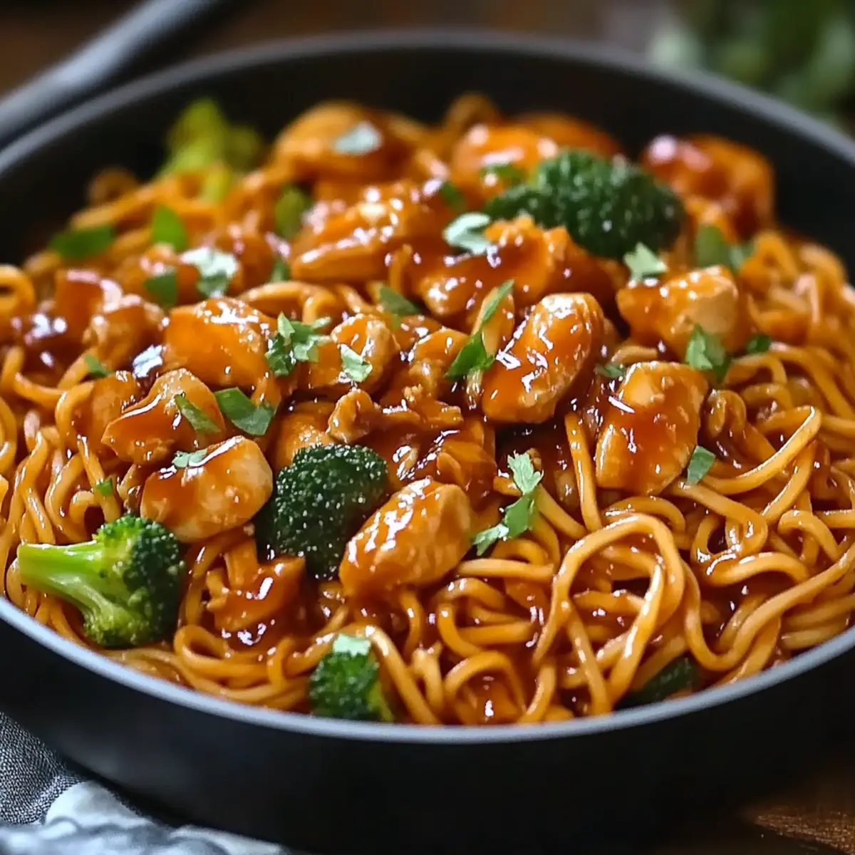 Sticky Garlic Chicken Noodles
