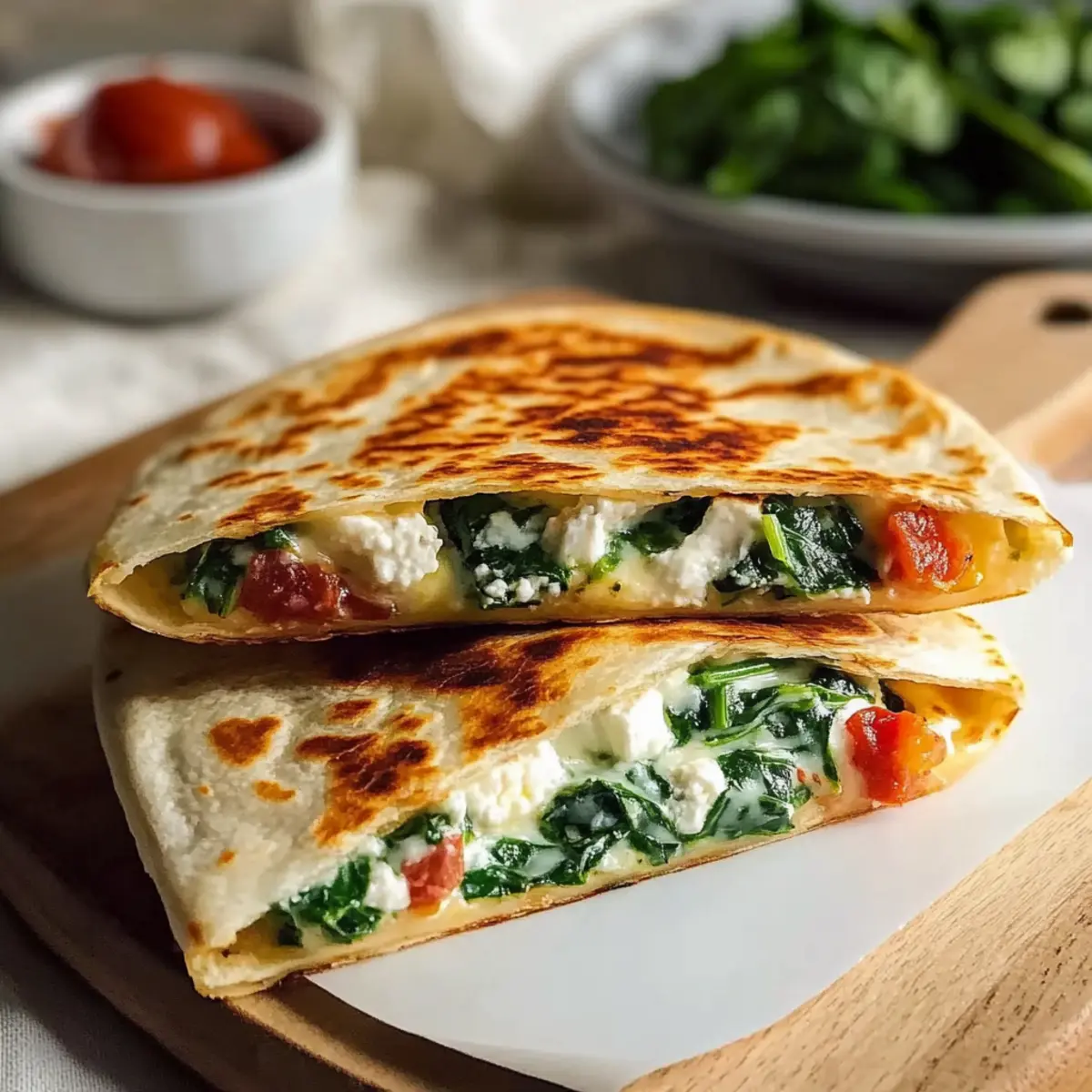Cheesy Mediterranean Quesadilla