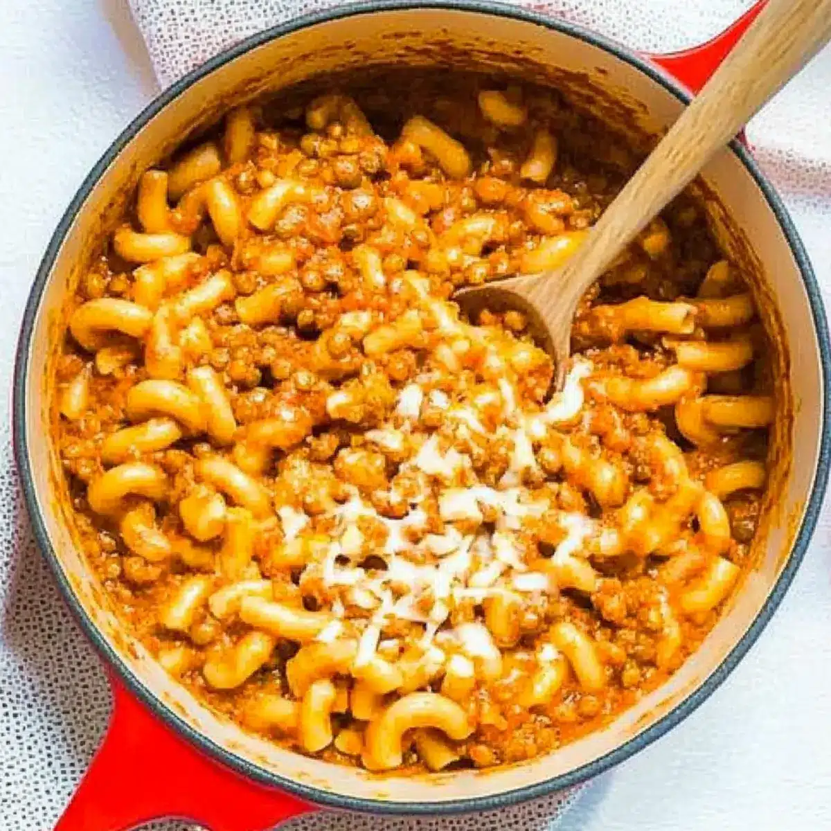 One Pot Pasta with Cheesy Lentil Sauce
