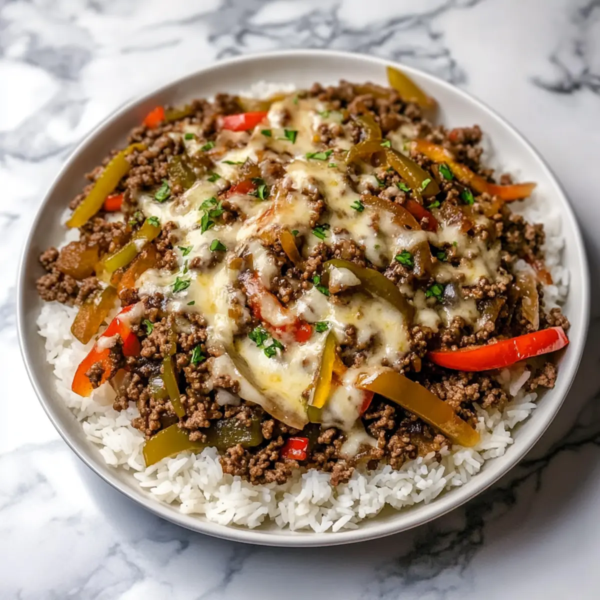 Ground Beef Philly Cheesesteak