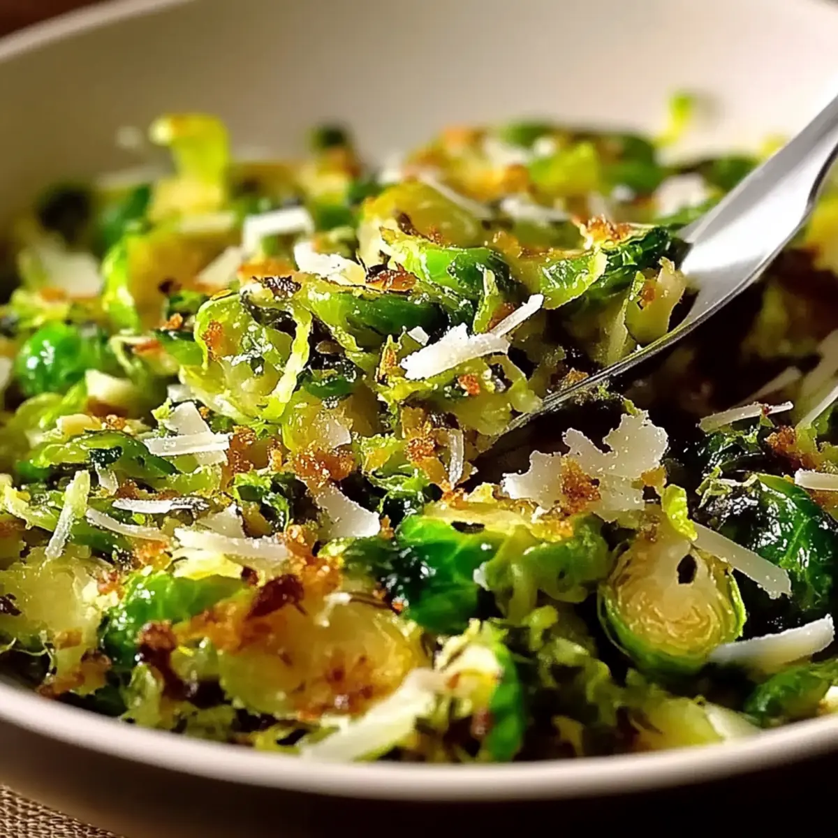 Sautéed Shredded Brussels Sprouts with Parmesan
