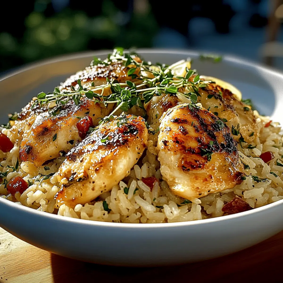 Chicken Scampi with Garlic Parmesan Rice