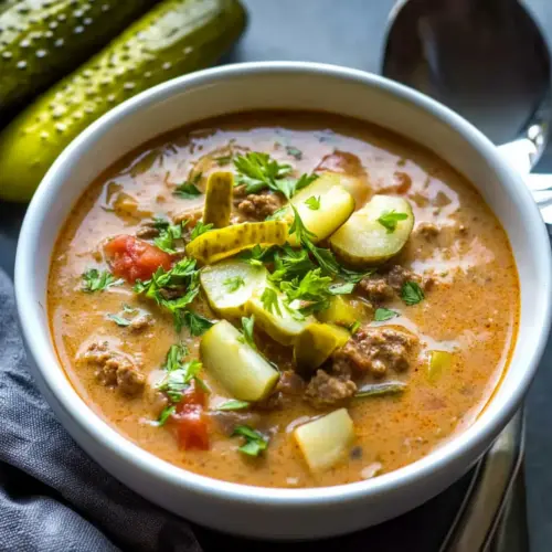 Slow Cooker Cheeseburger Soup