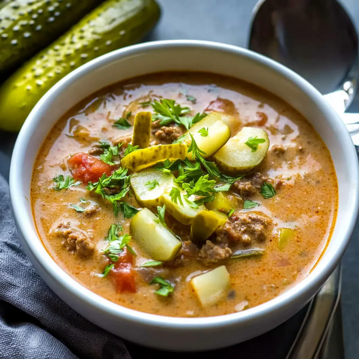 Slow Cooker Cheeseburger Soup