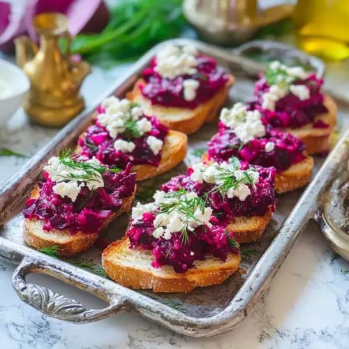 Creamy, Garlicky Beet Crostini Recipe