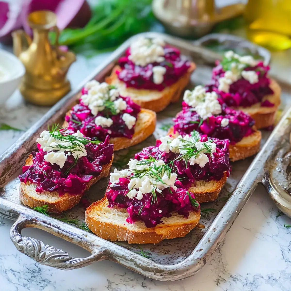 Creamy, Garlicky Beet Crostini Recipe