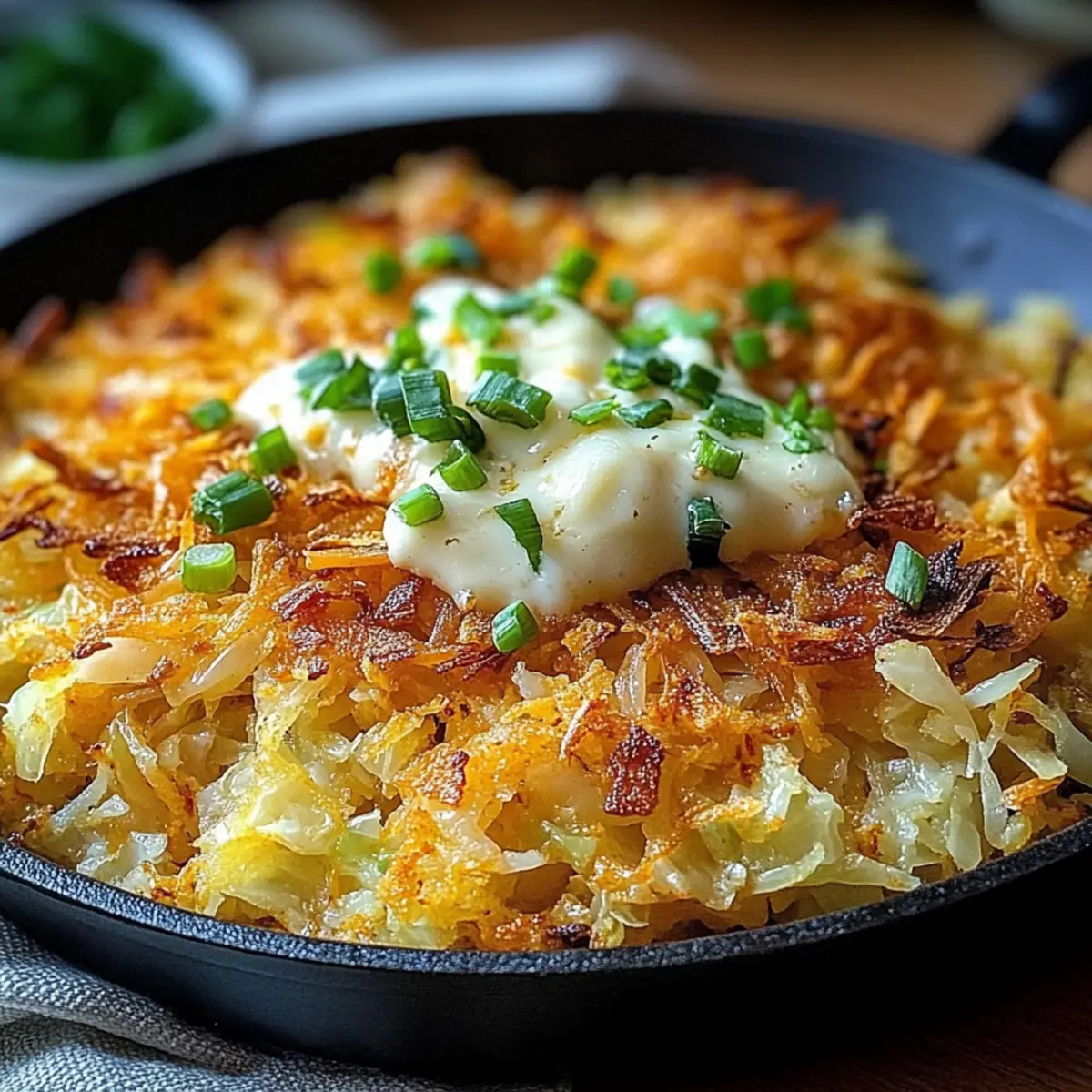 Irish Cheddar & Cabbage Hash Brown Skillet