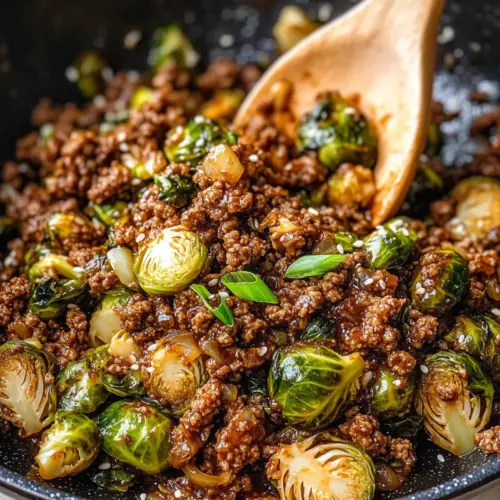 Ground Beef and Brussels Sprouts