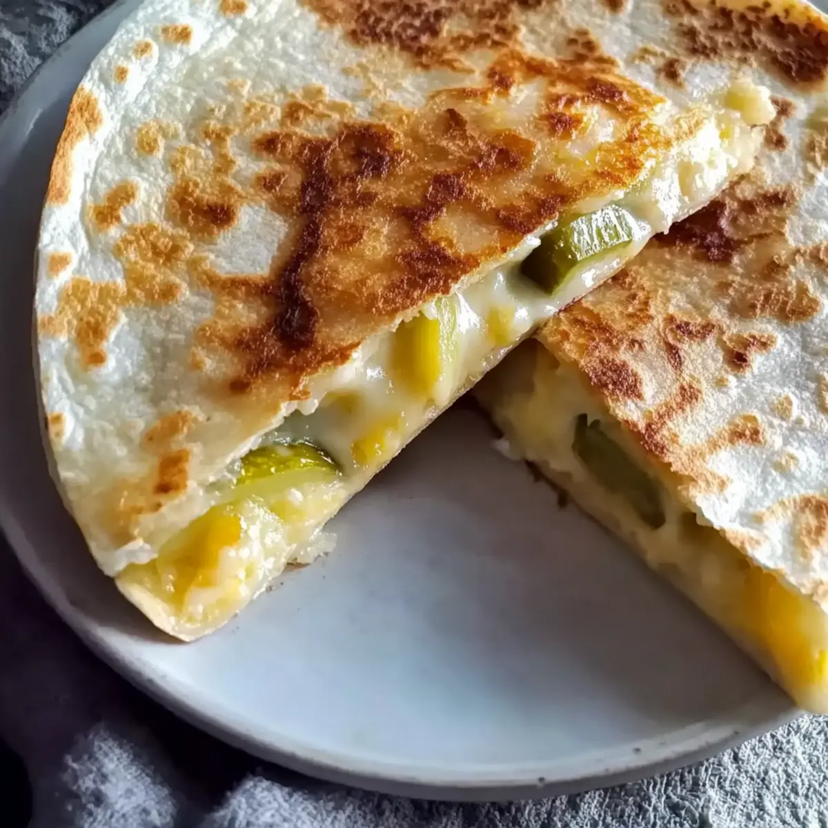 Cheesy Dill Pickle Quesadilla