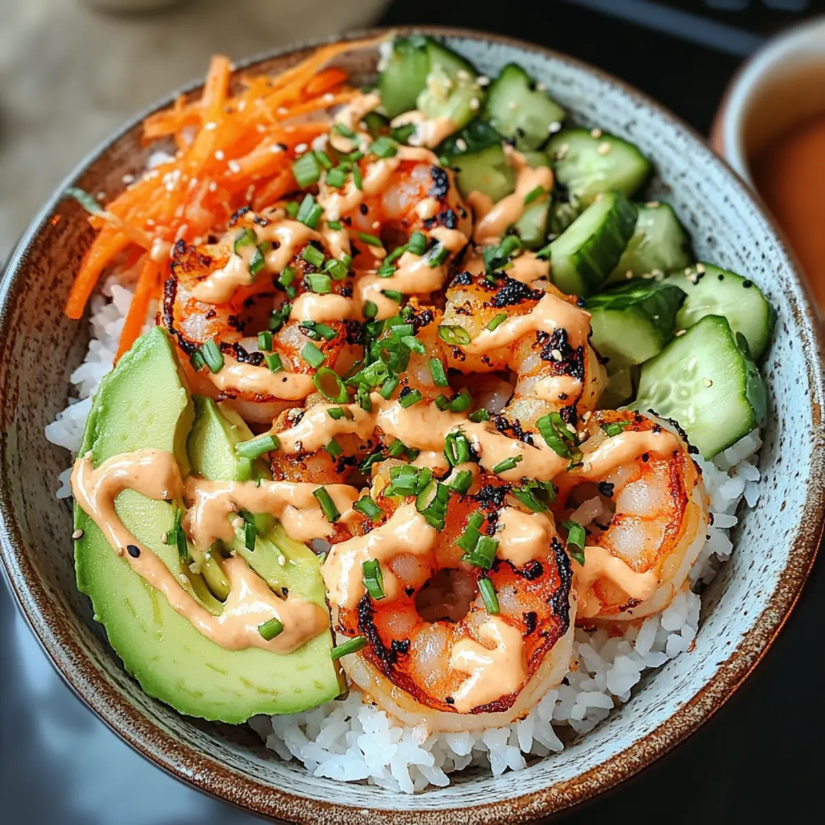 Shrimp Rice Bowls with Spicy Mayo