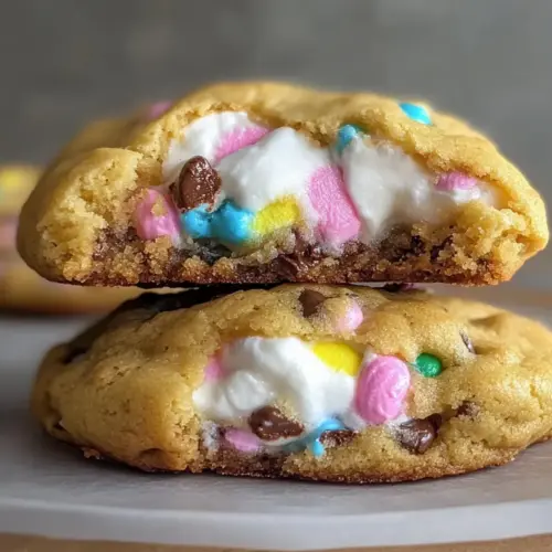Giant Chocolate Chip Peep Stuffed Easter Cookies
